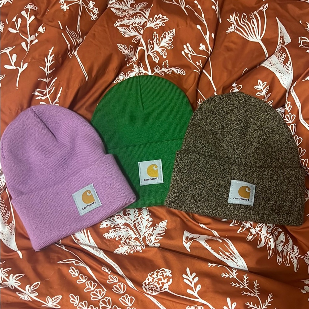 Carhartt Beanie Set - lilac, Green, Brown